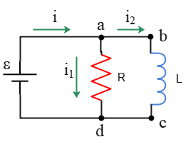 Kirchhoff's junction rule for a R-L parallel circuit problem