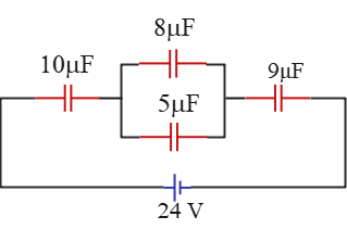 combination of capacitors in a capacitance problem