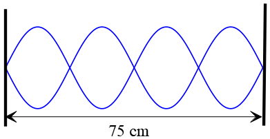 standing wave vibration with a four loop pattern shown