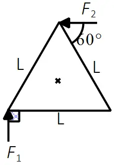 A uniform density metal plate in the shape of an equilateral triangle