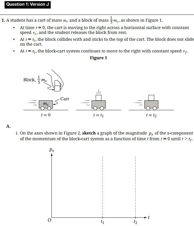 AP Physics 1 2025 FRQ 1
