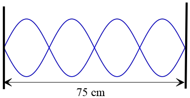standing wave vibration with a four loop pattern shown